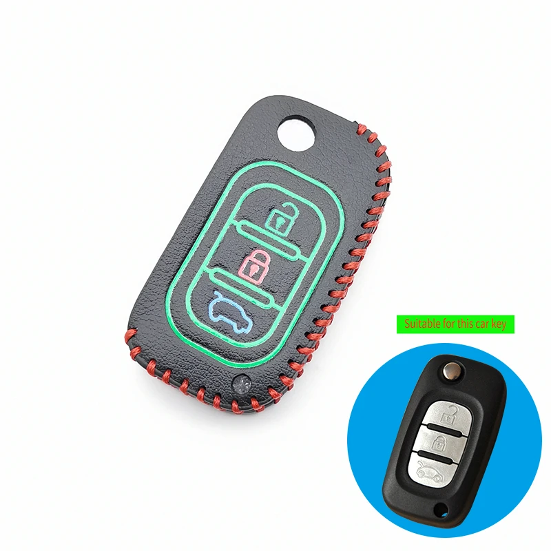 Latest Luminous Leather Car Key Case for LADA Sedan Largus Granta Kalina Vesta X-Ray X-Ray Cover Remote Key Fob Protect Set