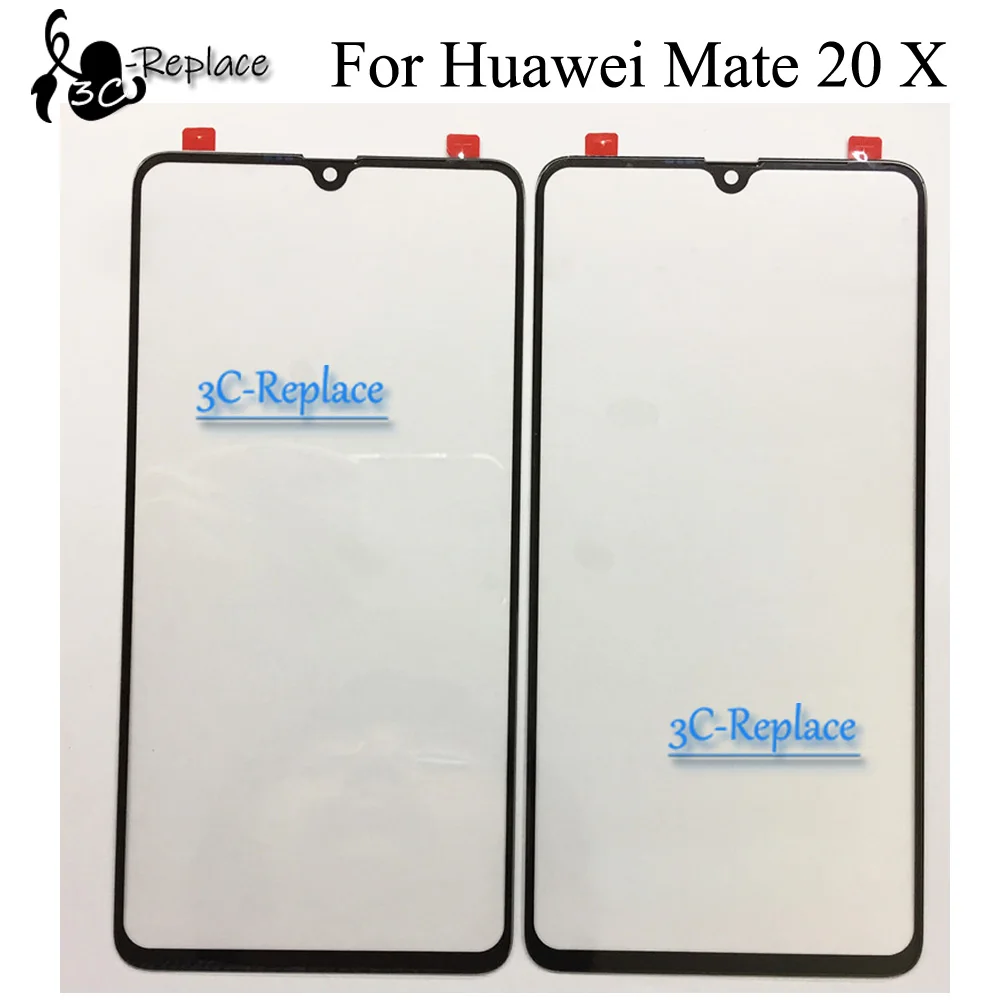 Black 7.2 inch For Huawei Mate 20 X 20X EVR-L29 EVR-AL00 EVR-AN00 Front Touch Screen Glass Outer Lens Replacement( no Cable