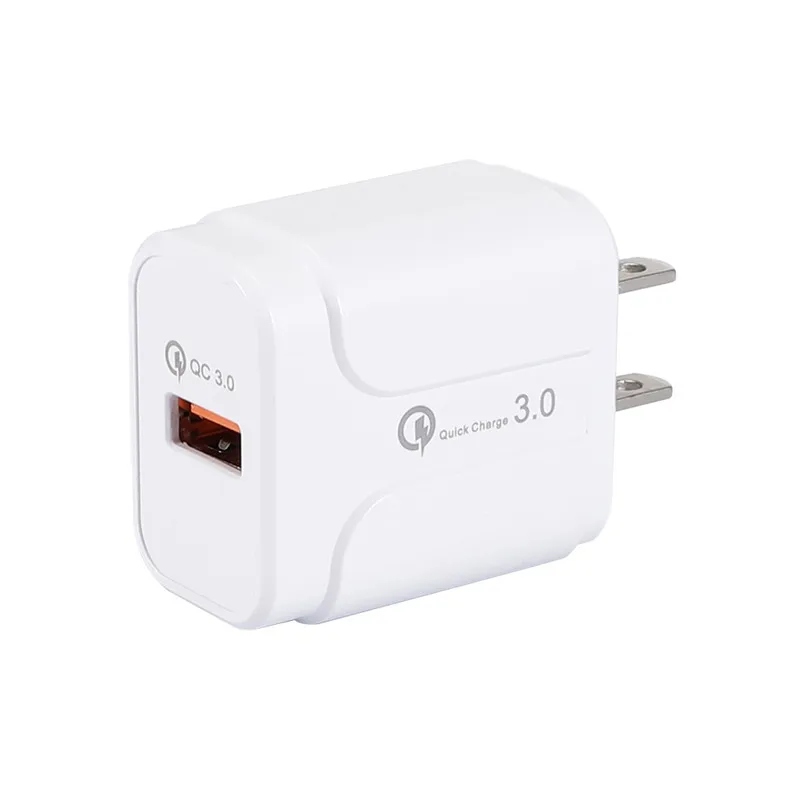 US White Одно зарядное устройство USB QC 3,0 для телефона с разъемом US/EU/UK, быстрое зарядное устройство для путешествий, портативное зарядное устройство USB для IPhone, Ipad, samsung - Тип штекера: US White