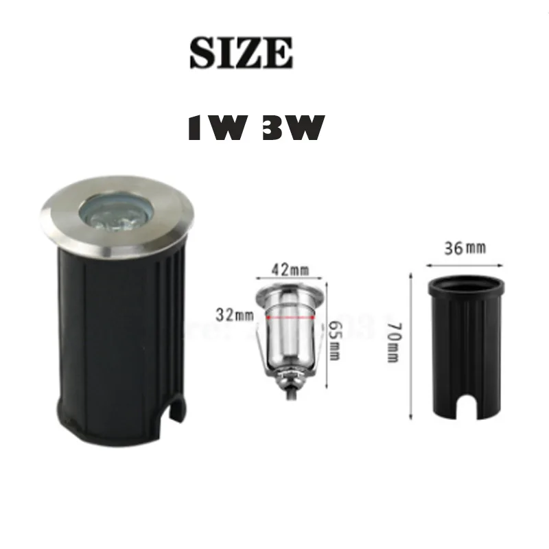 Description Picture 2 of itemIP68 3W 5W 9W LED Underground Light Ground Garden Path Floor Lamp Outdoor Buried Yard Landscape Spotlight  220v DC12