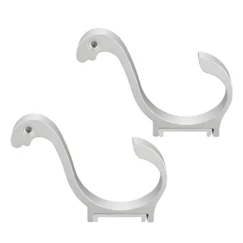 

uxcell 2Pcs Wall Mounted Hook Robe Hooks Single Towel Hanger With Screws Aluminum alloy, Silver