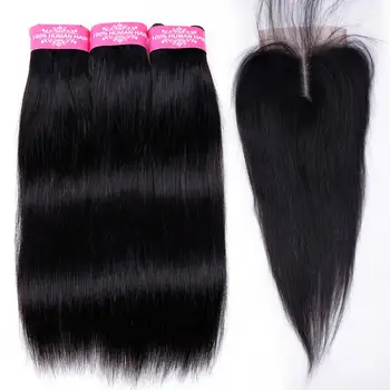 

Straight Hair Bundles With Closure Brazilian Human Hair Bundles With Frontal UR Beauty Non Remy Hair Bundles With Closure