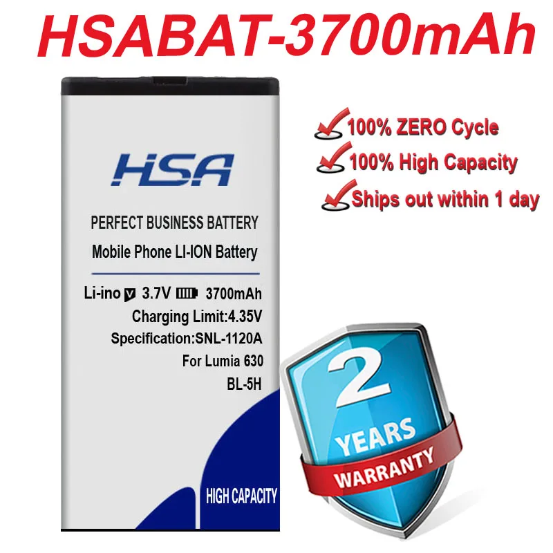 HSABAT BL-5H 3700mAh аккумулятор для Nokia Lumia 630 635 636 RM-977 RM 638 977 | Мобильные телефоны и