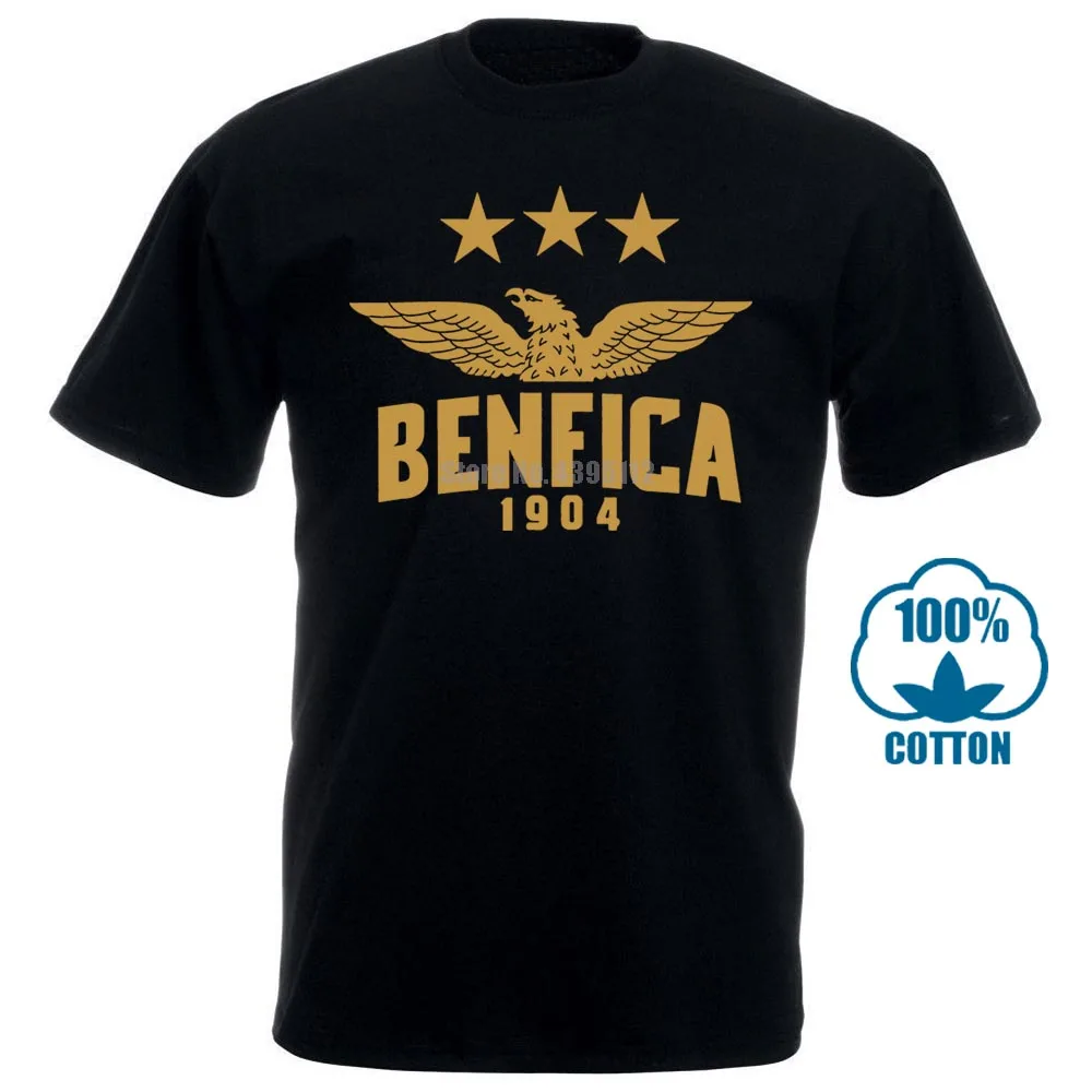 Мужские футболки одежда в стиле кэжуал Benfica Португалия футболки модные черные, красные для мужчин новый летний короткий рукав Прямая