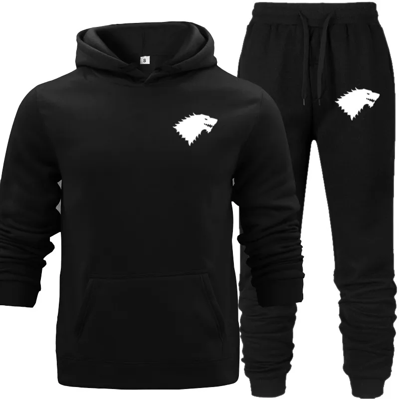 

2019 Casual Daily Autumn/Winter Hip Hop Hoodies Sweatshirts and Sweatpants Men Two Piece Set Hooded Suit Hooded Tracksuit