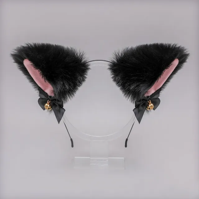 ZZYY Black Cat Ears Cosplay Accessories Set Lolita Sexy Lace Collar Kawaii Headband Cute Gothic Decor Pink Headdress Soft 2021 16