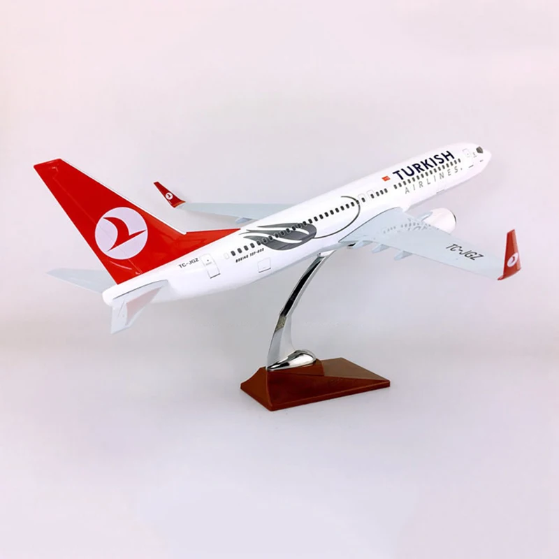 

47CM 1:120 Scale Boeing B737 model Turkey airline with Metal base aircraft plane landing gear display toy collection decoration