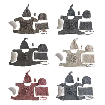 

1Set Baby Stretch Wrap Top Knot Hat Headband Newborn Photography Props Infant Shooting Outfits Shower Gift