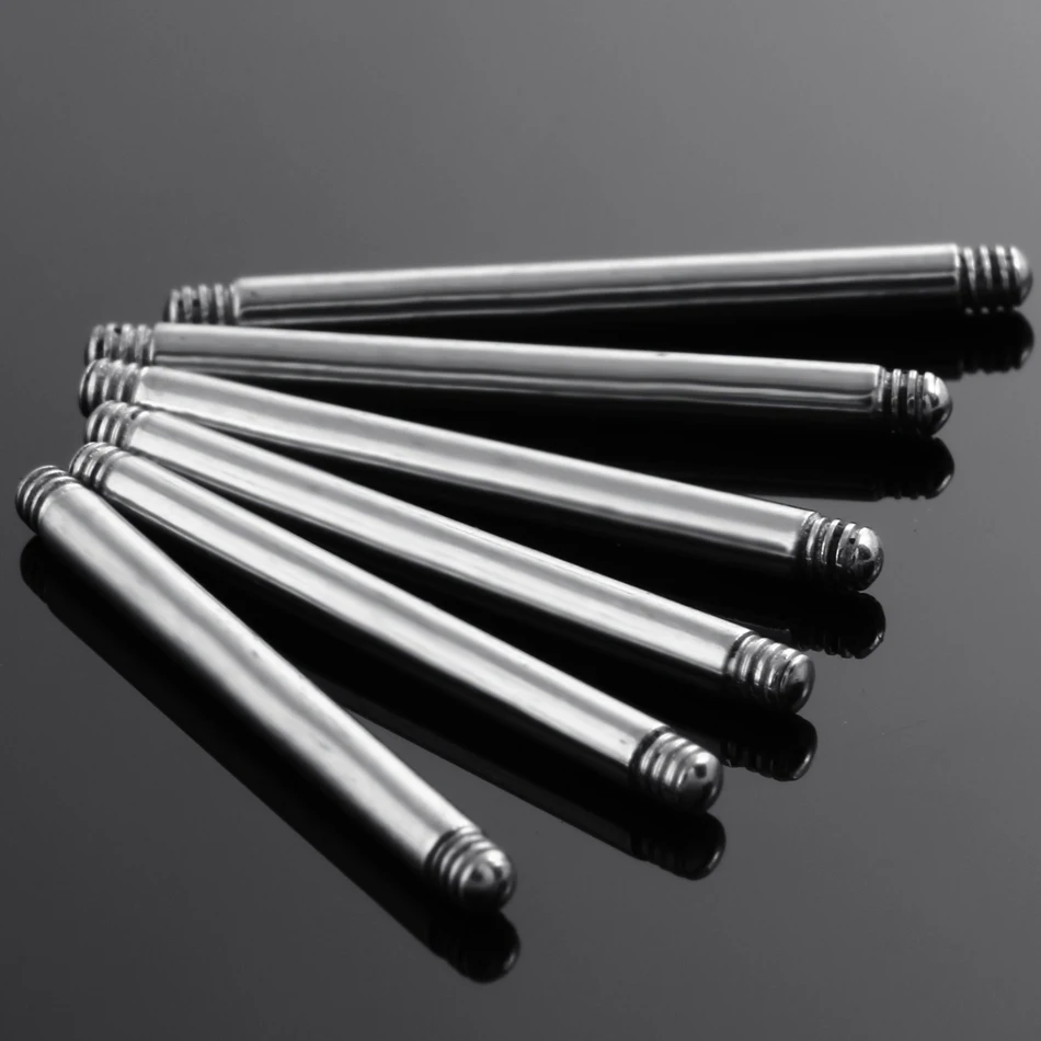 Piercing Jewelry Body Piercing Earrings Ear Piercing Jewelry Body Piercing Jewelry Body Jewelry 10Pcs/50Pcs G23 Titanium Straight Barbell Piercing Earring Tongue Ring Replacement Accessories 6mm-28mm