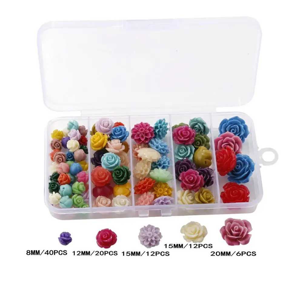 

90pcs/set 8/12/15/20MM Jewelry Accessories Coral Flower Beads Loose Beads DIY Jewelry Making