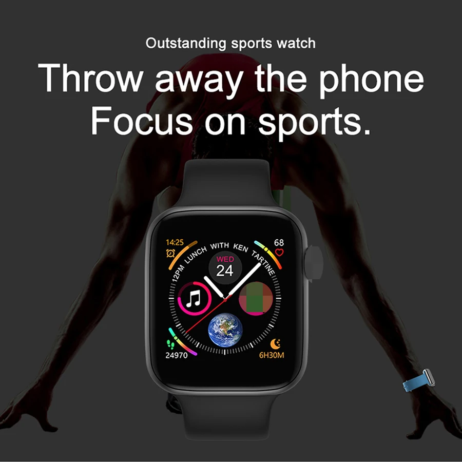 SCOMAS IWO 8 Plus Smart Uhr 1,54  Touchscreen Herz Rate Blutdruck Monitor Bluetooh Anruf Für iOS Android 44mm Smartwatch