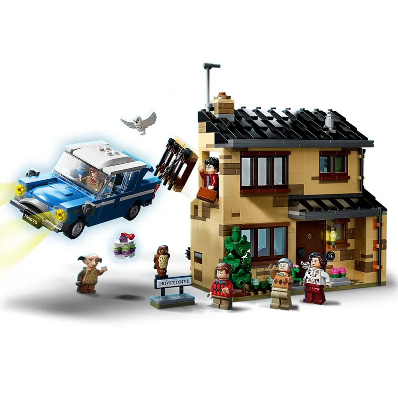 

NEW 2020 Magic Movie Potter 4 Privet Drive Flying Car Building Blocks Kits Bricks Sets Classic Model Kids Toys For Children Gift