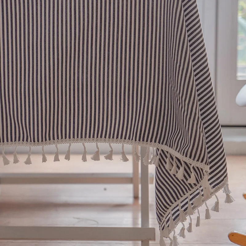 

Новая простая креативная тканевая скатерть в скандинавском стиле из хлопка и льна с кисточками кружевная скатерть для чайного столика в гостиную
