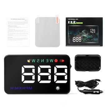 

New Universal Car HUD GPS Speedometer Speedo Head Up Display A5 Digital Over Speed Alert Windshield Projetor Auto Navigation