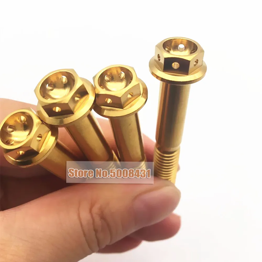 M6 Ti крепежные титановые болты для мотоцикла M6x10 M6x15 M6x20 M6x25 M6x30 M6x35 M6x40 M6x50 M6 Ti винт наружный шестигранный полый фланец