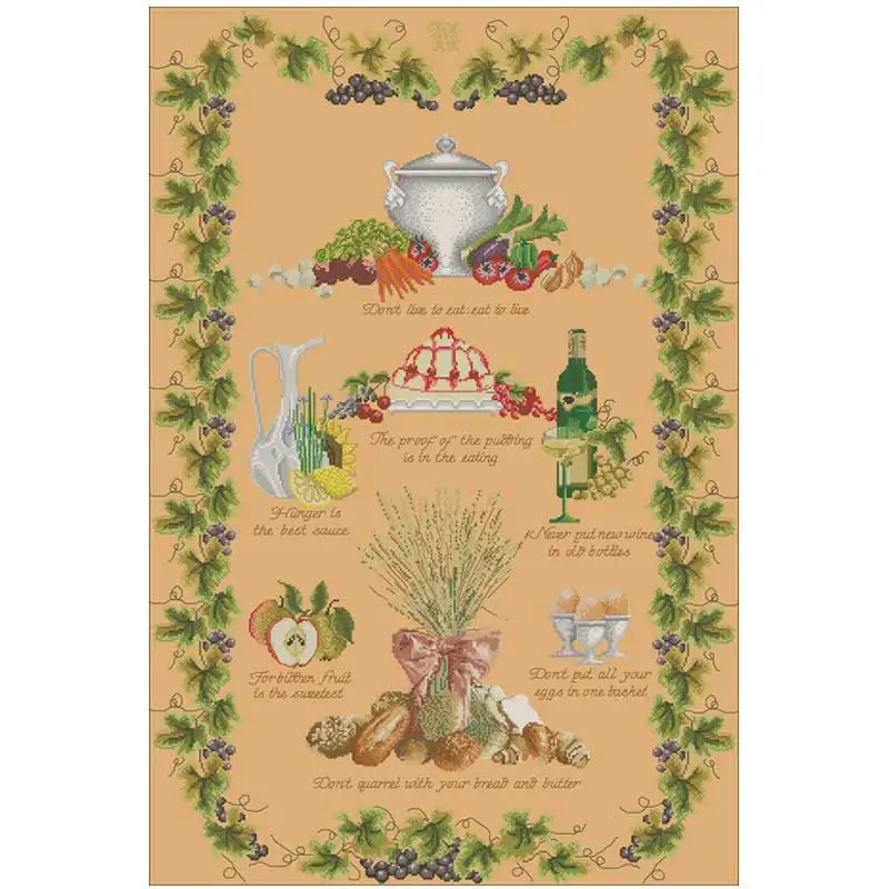 

Food Atlas patterns Counted Cross Stitch 11CT 14CT DIY wholesale Chinese Cross Stitch Kit Embroidery Needlework Sets home decor