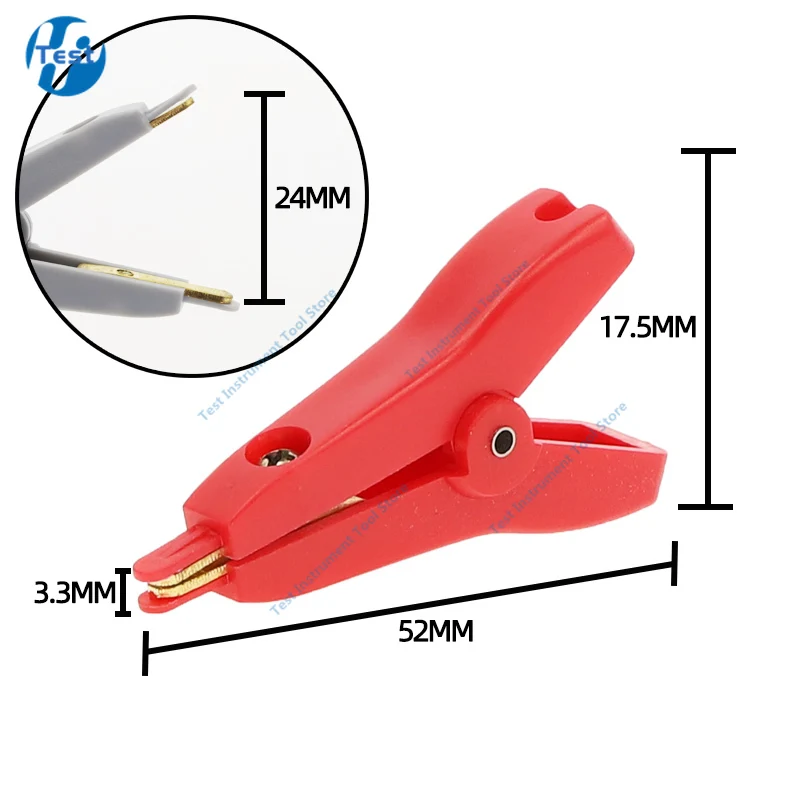 2Pcs 10A 20A 30A 50A 100A Crocodile Car Caravan Van Battery Test Lead Clips Insulated Alligator Clamp Red + Black