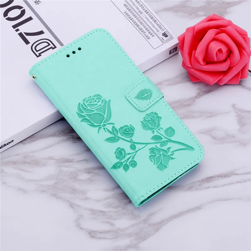 Rose Flower Leather Case For Samsung Galaxy S8 S9 Plus S7 S6 Edge S5 S3 S4 J3 J5 J7 A3 A5 J1 2016 2017 J2 Grand Prime Flip Cover kawaii phone cases samsung