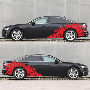 

200*60cm Triangle Car Side Sticker Decals Auto Decoration Red High Quality And Brand New Car Stickers