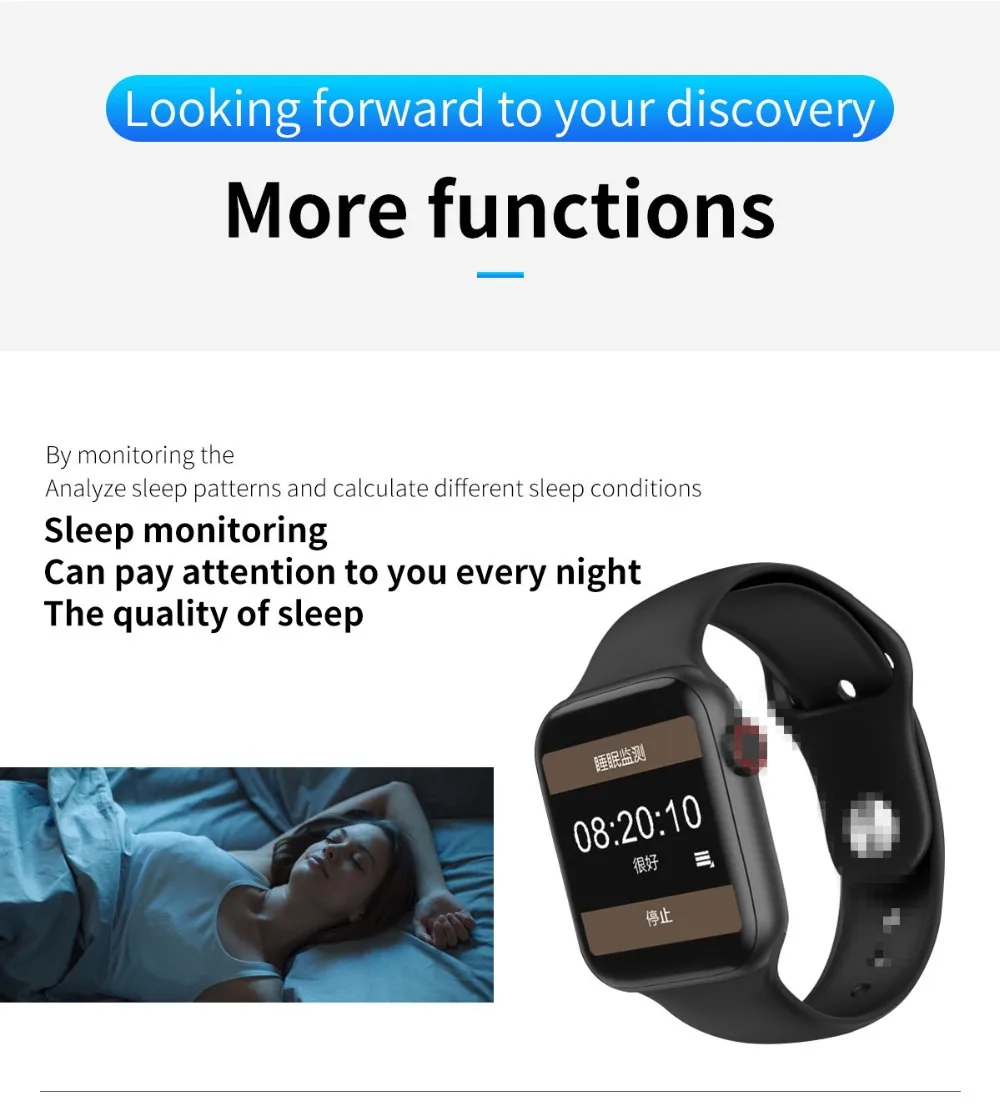 Новое Поступление Смарт-часы C200 44 мм bluetooth фитнес трекер часы для apple watch iphone 6 7 8 X плю маленькие умные часы Для мужчин