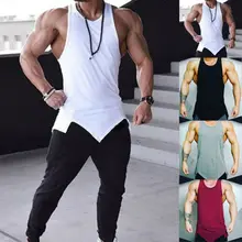 Мужская майка для бега, майка без рукавов, майка для бодибилдинга, спорта, фитнеса, безрукавка, одноцветная, свободная, летняя, нестандартная