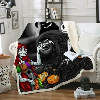 

Halloween Sherpa Blanket Fashion Throw Blanket Anime Adult Picnic Brand Funny Kid Gift Travel Bedding Office Quilt Drop Ship