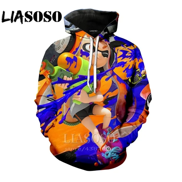 3d принт забавная толстовка с капюшоном Splatoon rock уличная homme мужская верхняя одежда wo Мужская harajuku Толстовка Рубашка Аниме толстовки LX