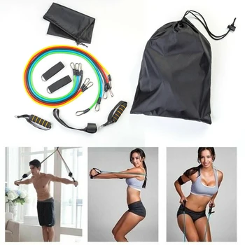 

11Pcs/ Set Resistance Bands Heavy Workout Exercise Yoga Crossfit Fitness Tubes Stretch Training Workout Equipment