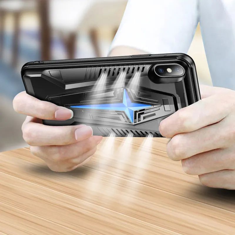  Mobile Phone Cooler PUBG Controller Anti-fall Protective Case Gamepad iPhone XR X/XS XS Max Game Ph