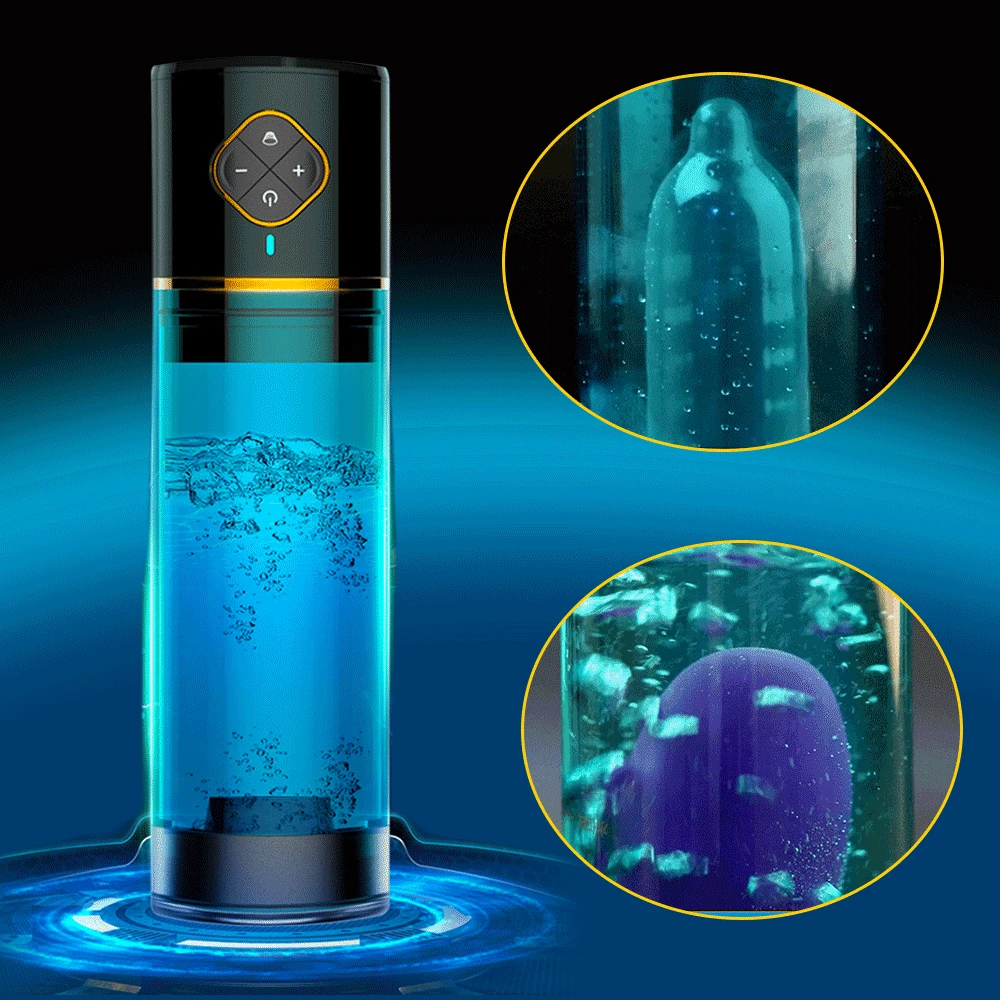 Water Bath Penis Enlargement Pump Electric Male Masturbator Cock Exerciser Air Vacuum Pump Penis Pump With Spa Sex Toys For Men