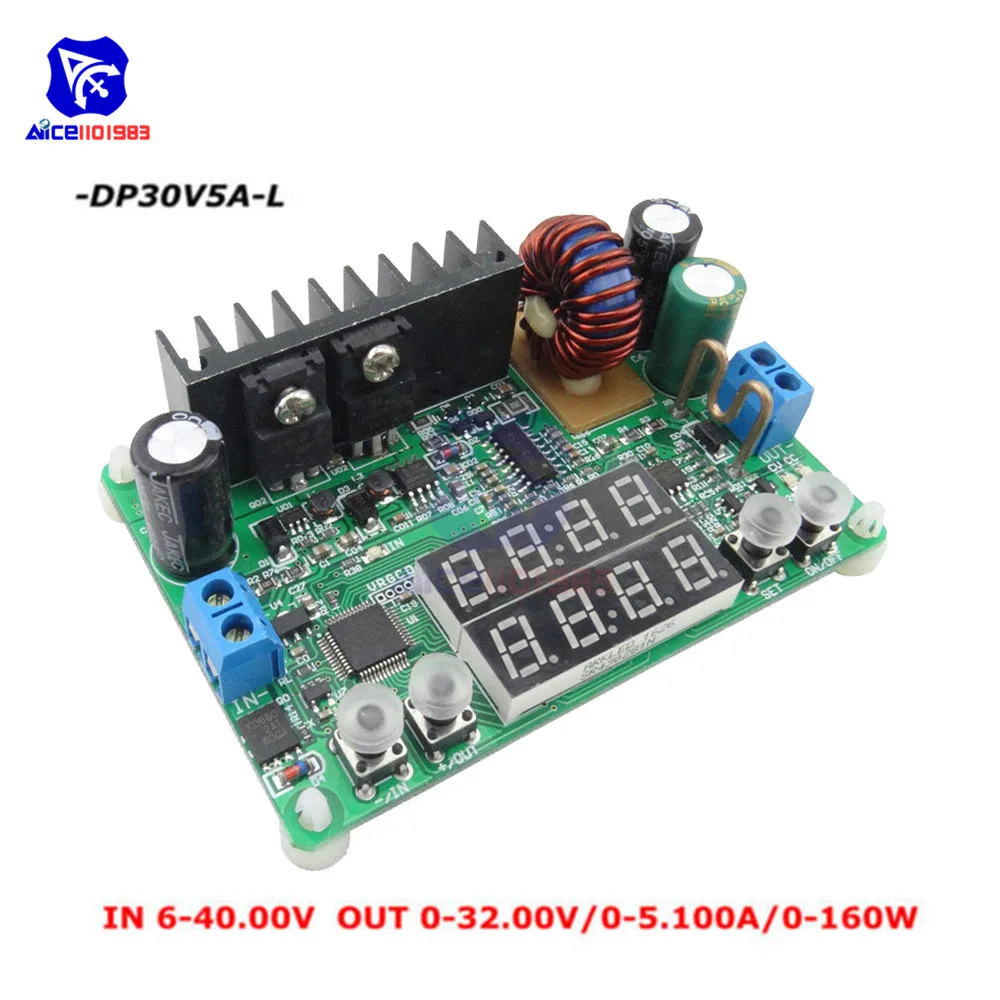 DP30V5A-L 32V 5A 160W Programmable CV CC Step Down Power Supply Module Buck Converter Voltage Regulator with Dual LED Display