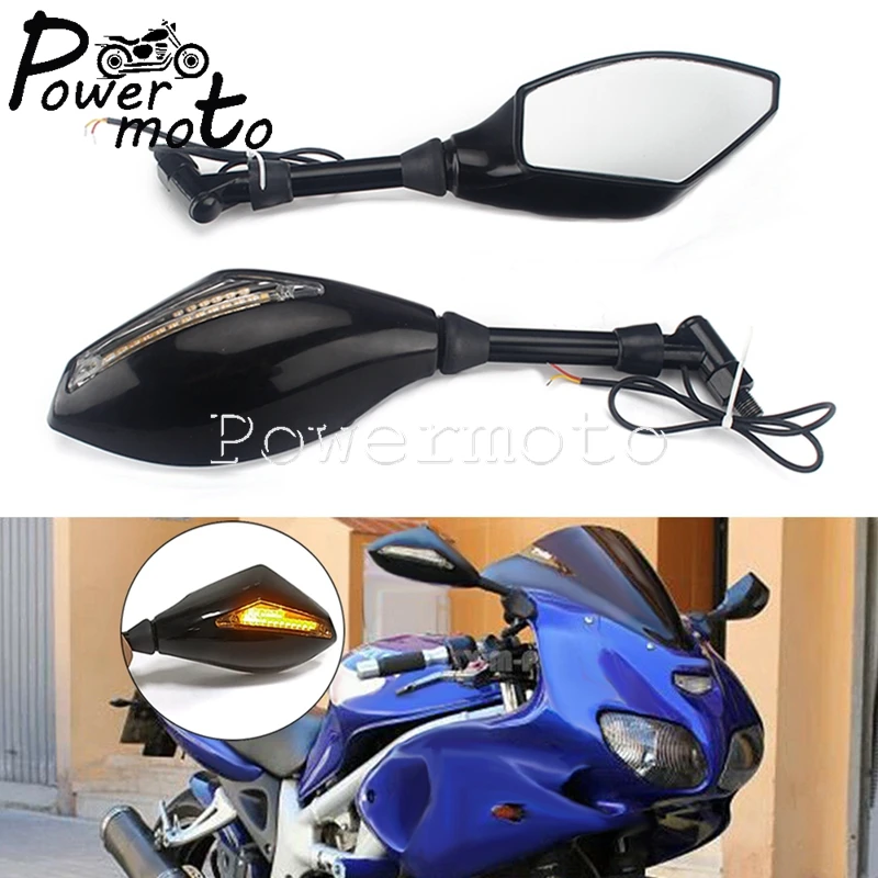 Specchietti Laterali Indicatori Di Direzione Ambra A Led Sinistro E Destro Per Moto Per Harley Honda Kawasaki Suzuki Cruiser Chopper Street Dirt Bikes