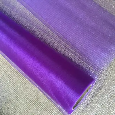 Dark Purple 1/2 шт. 50 см* 50 м Свадебные пряжи рулон тюля кристально чистая Настольная дорожка из тюля прозрачная органза из газовой ткани рулон Свадебные украшения - Цвет: Dark Purple