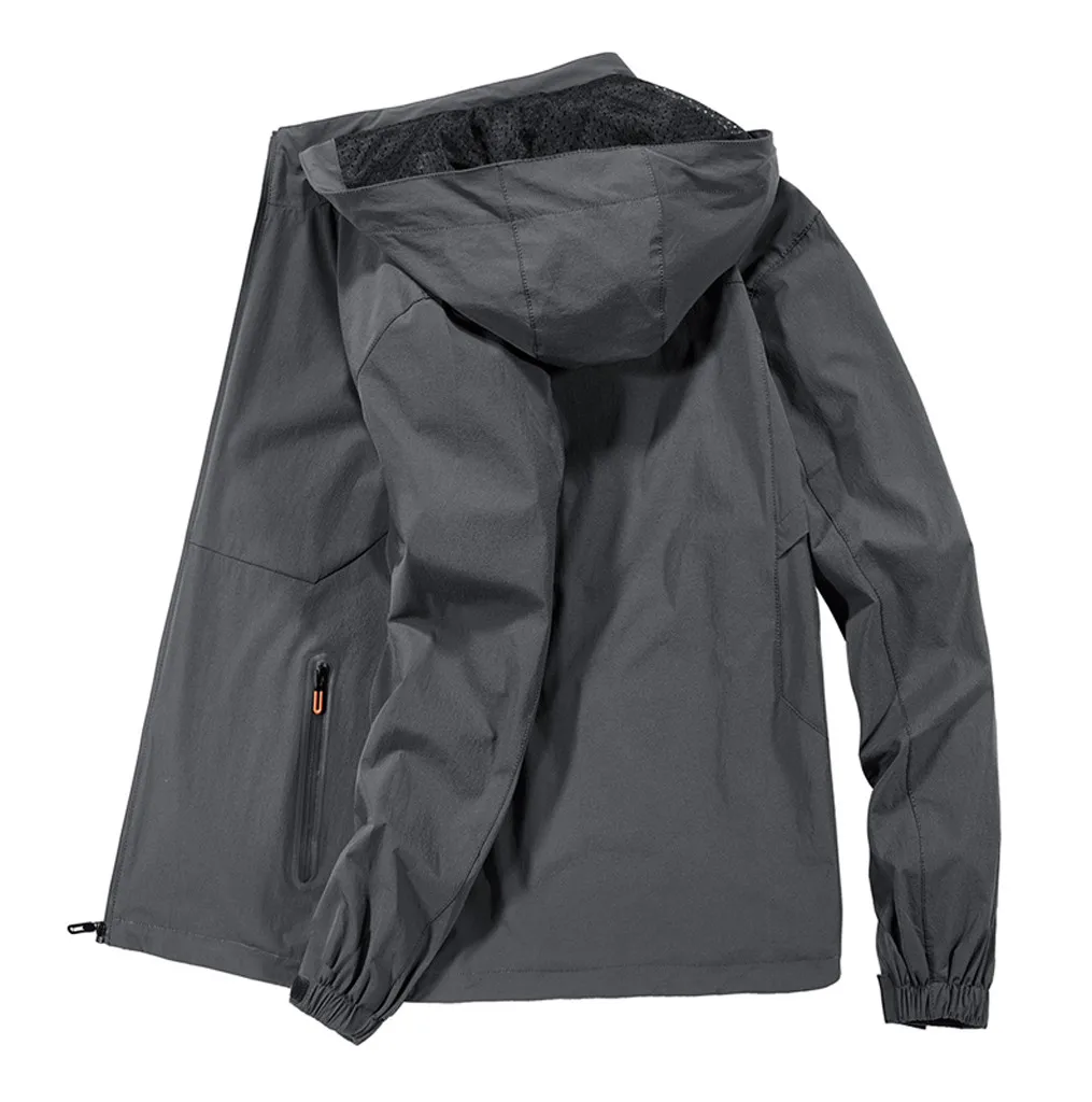 New Spring Summer Mens Fashion Outerwear Windbreaker Men' S Thin Jackets Hooded Casual Sporting Coat Big Size Dropshipping