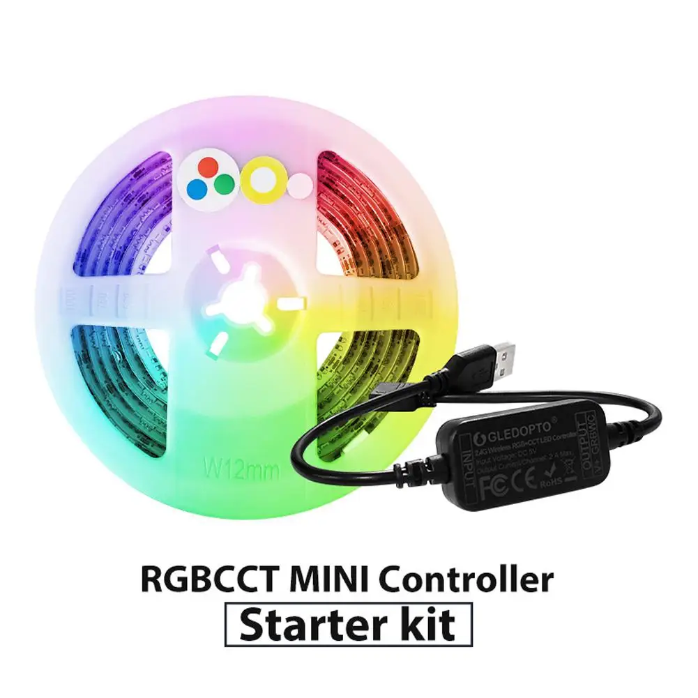 IdealHouse 2 м Интеллектуальный светодиодный 5 в ZigBee мини RGBCCT светодиодный светильник в полоску контроллер Набор USB интерфейс