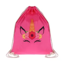 Рюкзак на шнурке с 3D принтом единорога, оленя, для девочек, для путешествий, с единорогом, новинка, модная женская сумка на шнурке, с веревкой, унисекс, новинка, красный