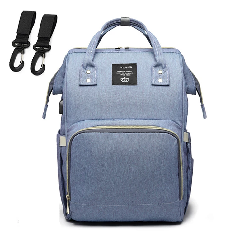 Модная сумка для подгузников для мам, Большая вместительная сумка для подгузников, дорожный рюкзак для кормления, сумка для ухода за ребенком, женская модная дорожная сумка - Цвет: M01-light blue