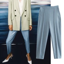 

Maxdutti Pants Women High Waist Straight Solid Simple Trousers Women England Office Lady Suits Pantalones Mujer Pantalon Femme