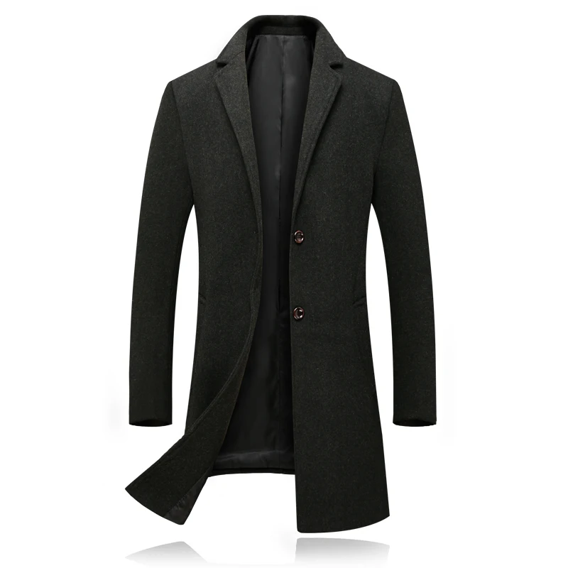 

54% Business Casual Slim Fit Wool Winter New Casaco Masculino Mid Long Trench Coat Abrigo Hombre Manteau Homme
