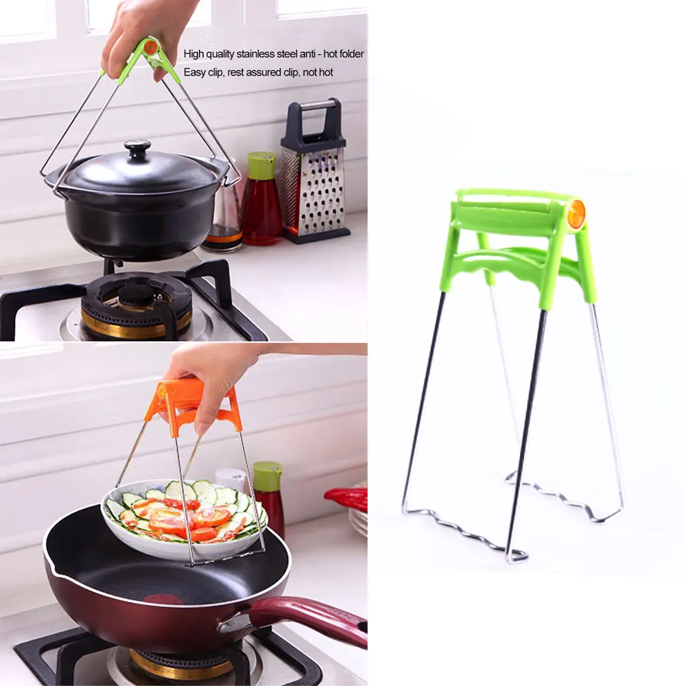 Hot Pot Clips Stainless Steel Antiskid Heat Resistant Taking Dish Bowl Anti-Hot Clamp Gripper Sets Kitchen Accessories | Дом и сад