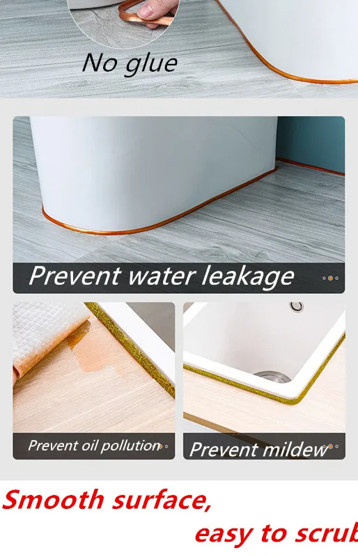 1-6M Self Adhesive Tape Waterproof Beautiful Joint Floor Seam Line Sticker Background Wall Ceiling Edge Corner Seal Home Decor