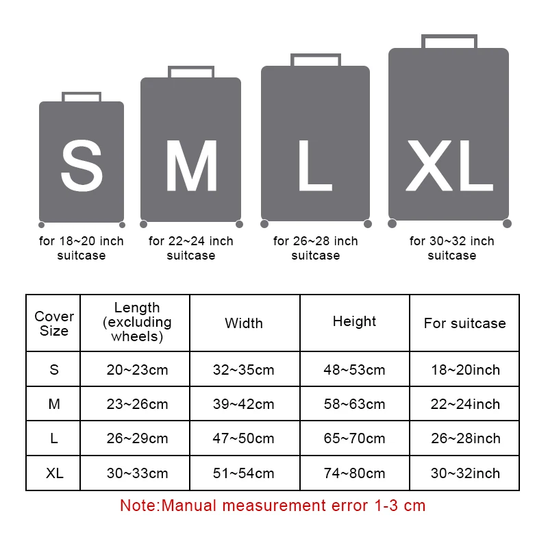 Толстый защитный чехол для багажа для путешествий, Эластичный Чемодан, Кейс на колесиках, пылезащитный чехол, подходит для чемодана 18-32 дюймов, аксессуары для путешествий
