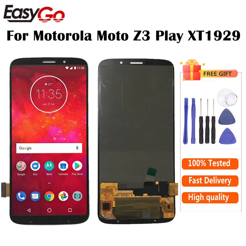 Для Motorola Moto Z3 Play LCD дисплей с сенсорным экраном дигитайзер сборка черный белый