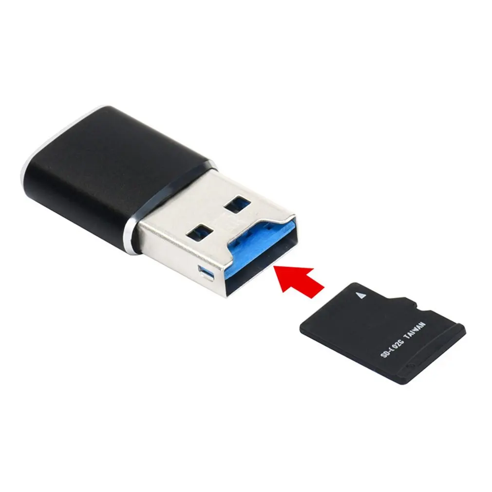 Мини-кард-ридер из алюминиевого сплава usb типа Micro-USB и USB комбинация поддержка одновременного чтения и записи
