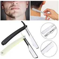 2 Colors Professional Manual Shaver Straight Edge Stainless Steel Sharp Barber Razor Folding Shaving Beard Cutter With Blade