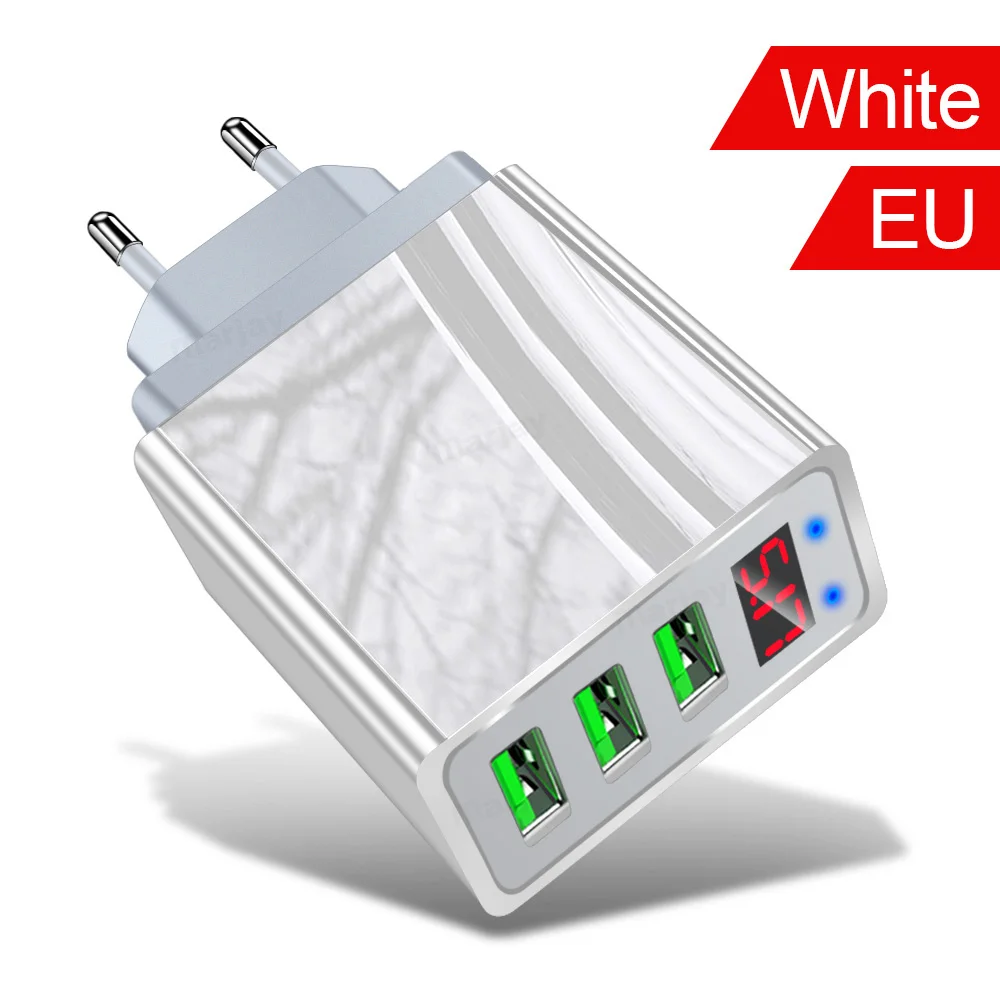 3 порта USB зарядное устройство Быстрая зарядка 3,0 быстрое зарядное устройство QC3.0 Универсальный адаптер настенное зарядное устройство для мобильного телефона iPhone samsung Xiaomi - Тип штекера: EU White