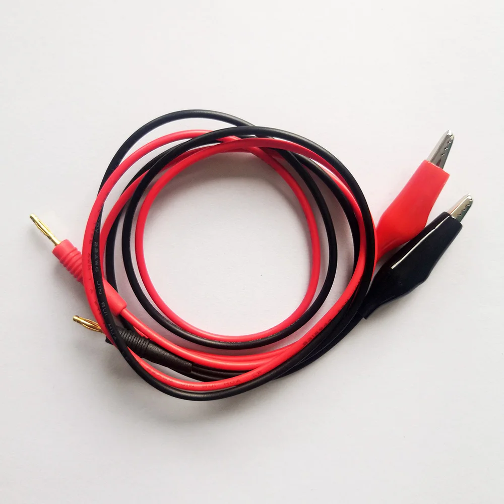 2PCS Insulated Alligator Clamp 2mm Banana Plug Adapter Test Probe Black+Red SEAU