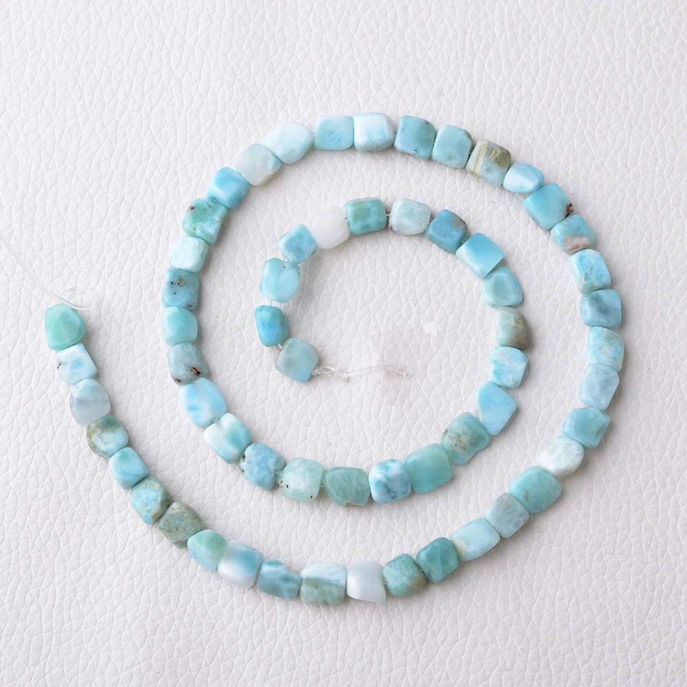 5-6mm Natural Larimar Nugget Stone Beads 15