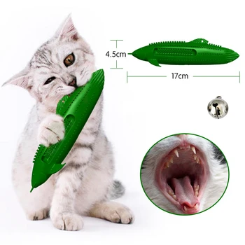 

Pet Toothbrush Fish-Shaped Soft Silicone Mint Fish Cat Toy Catnip Pet Toy Clean Teeth Toothbrush Chew Cats Toys Kitten Chew Toy