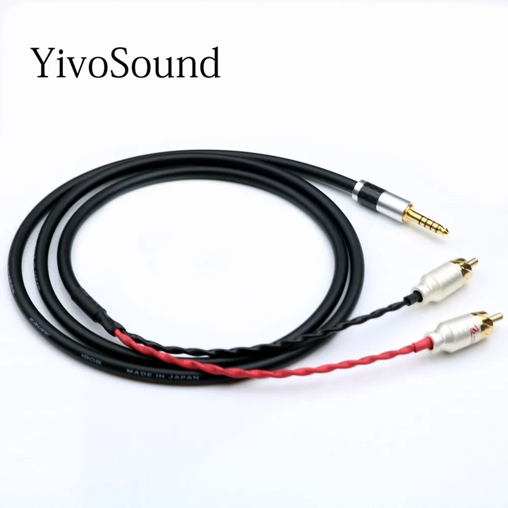 yivosound hifi audio cable 2 5mm JACK balanced interface 4 4 to 2 rca signal cable AUX line Headphone Amplifier line